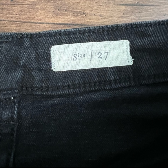 Anthro Pilcro Black Buckled Boyfriend Jeans HighRise Cinch Waist -Size 27 - Picture 9 of 16